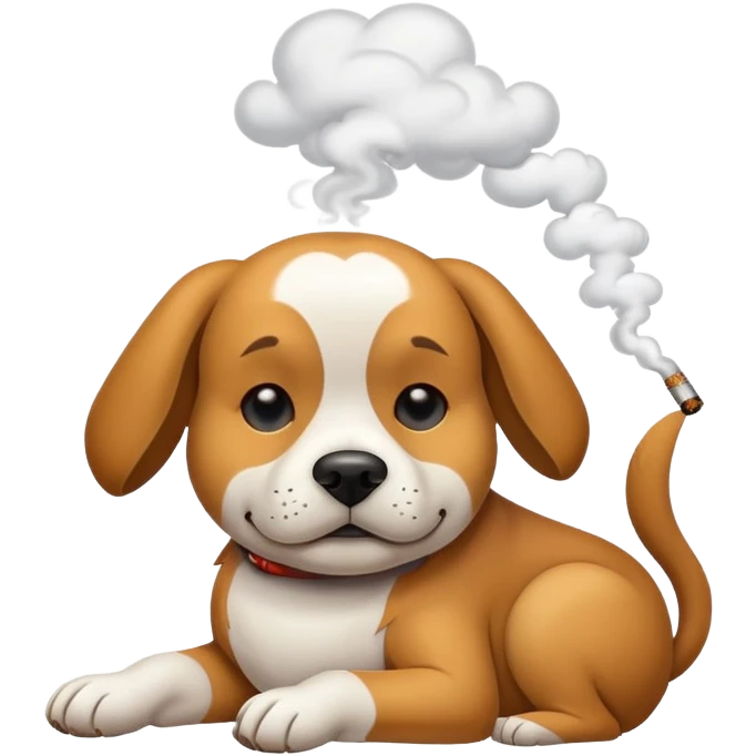 Dog smoking emoji