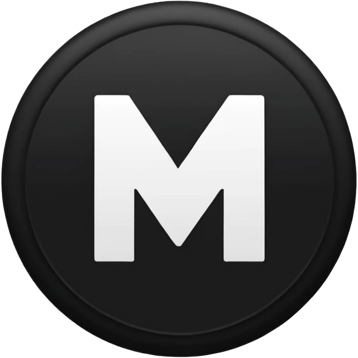 Black circle with “MB” written on in the middle of it. Nothing else emoji