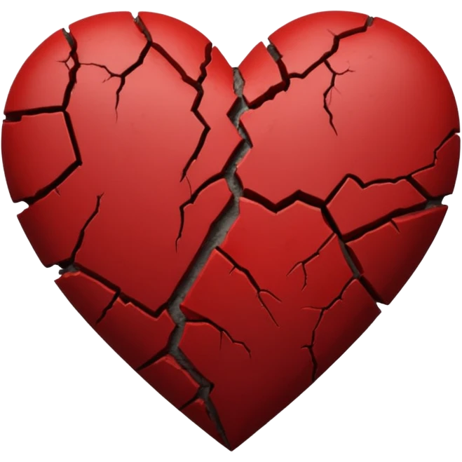 A dark red heart, broken and plastered together emoji