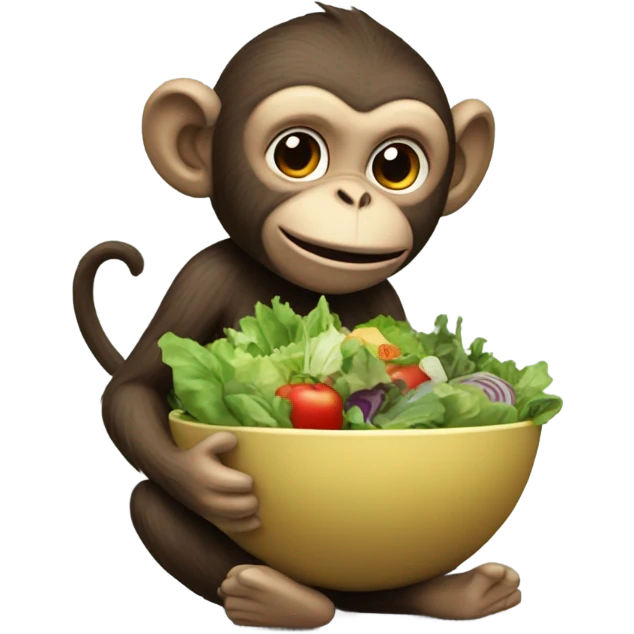 Monkey eating salad emoji