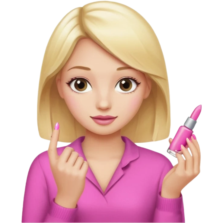 Blondie girl making nails emoji