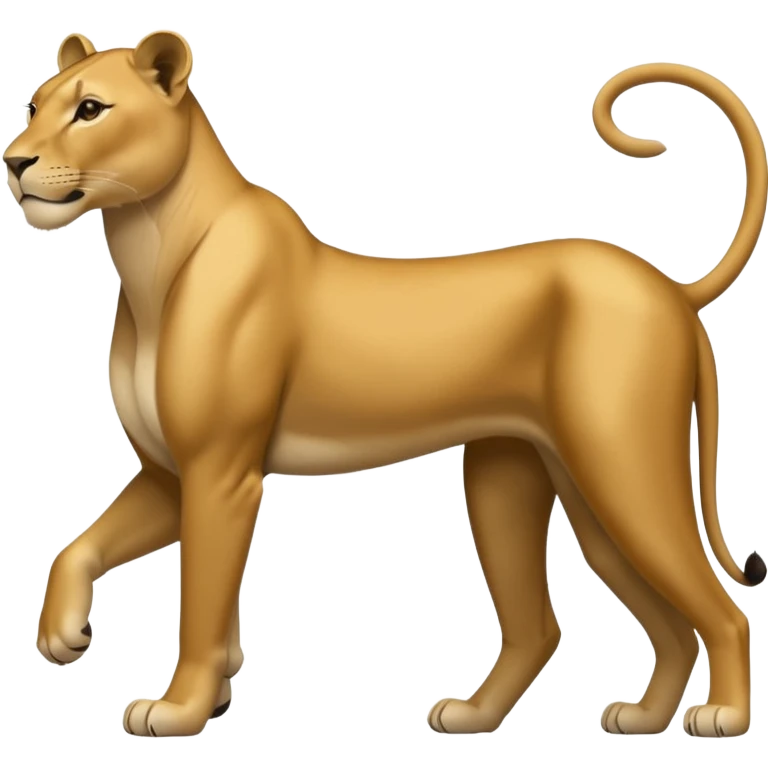 a lioness's silhouette with four legs emoji