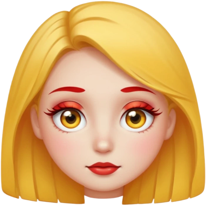 Shy pretty red cheeks blushing kong lashes sparkle yellow round  emoji
