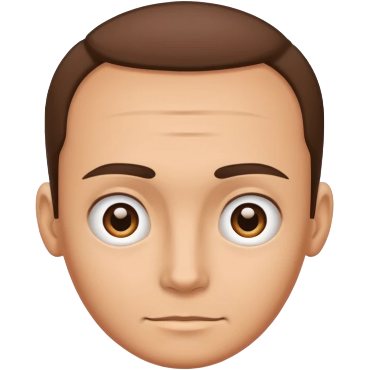 emoji of a human forehead, simple and clean cartoon style, only showing the upper part of the face from eyebrows to hairline emoji