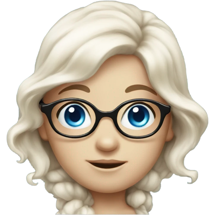 little cute mermaid with blue eyes and spectacles emoji