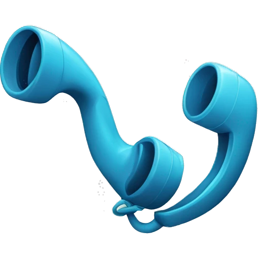 An emoji of a phone receiver, tilted as if making or receiving a call, symbolizing a phone conversation or communication emoji