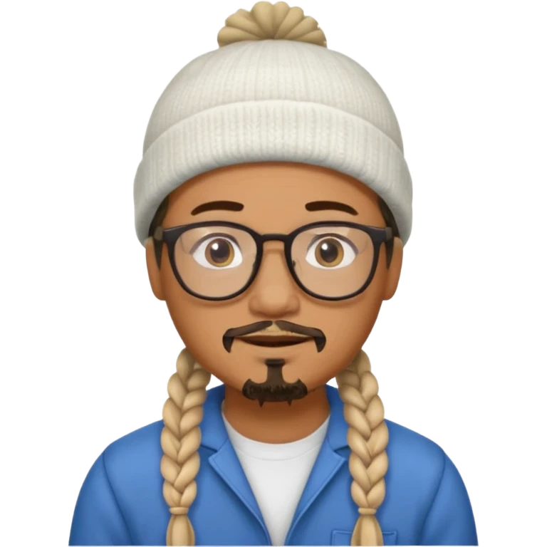 man with braids glasses beanie and goatee emoji