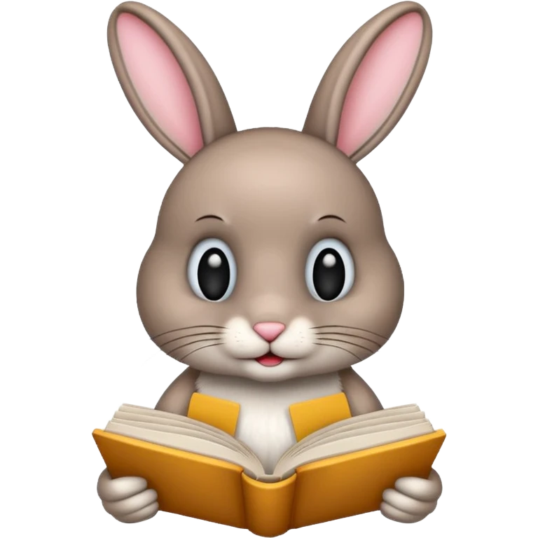 bunny reading book emoji