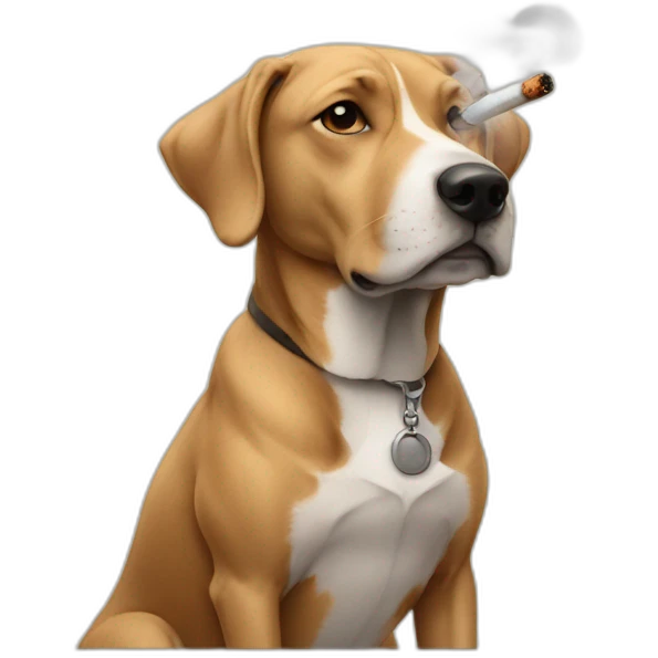 smoking dog emoji