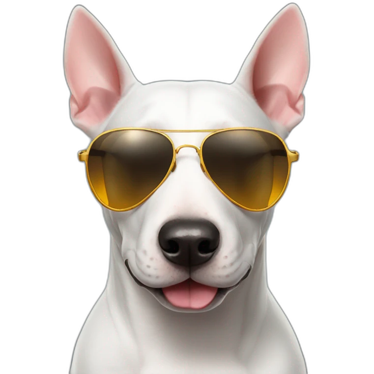 bullterrier with sun glasses emoji