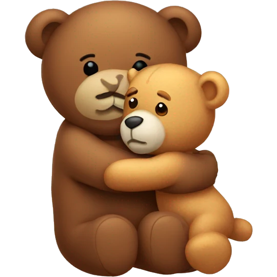 Teddy hugging another teddy emoji