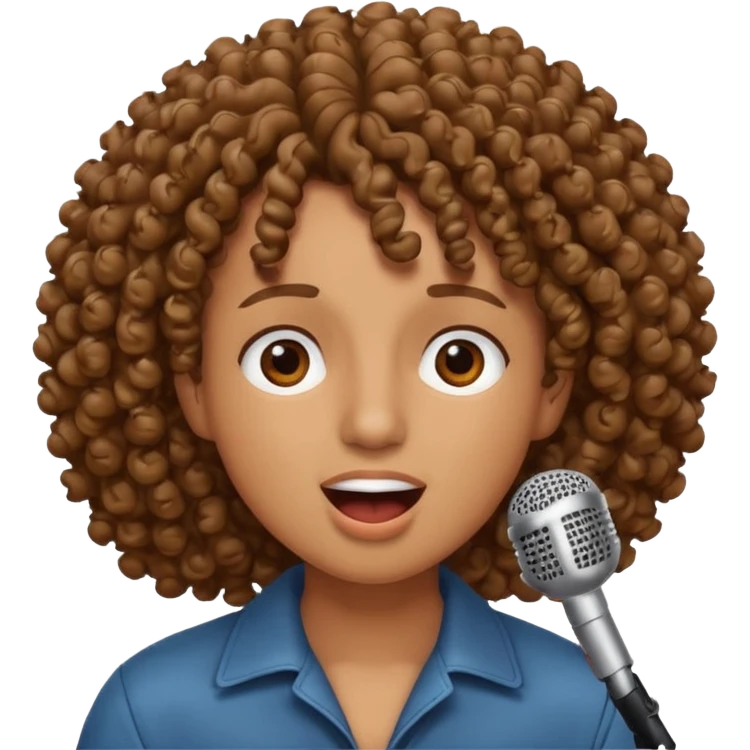 curly hair singing emoji