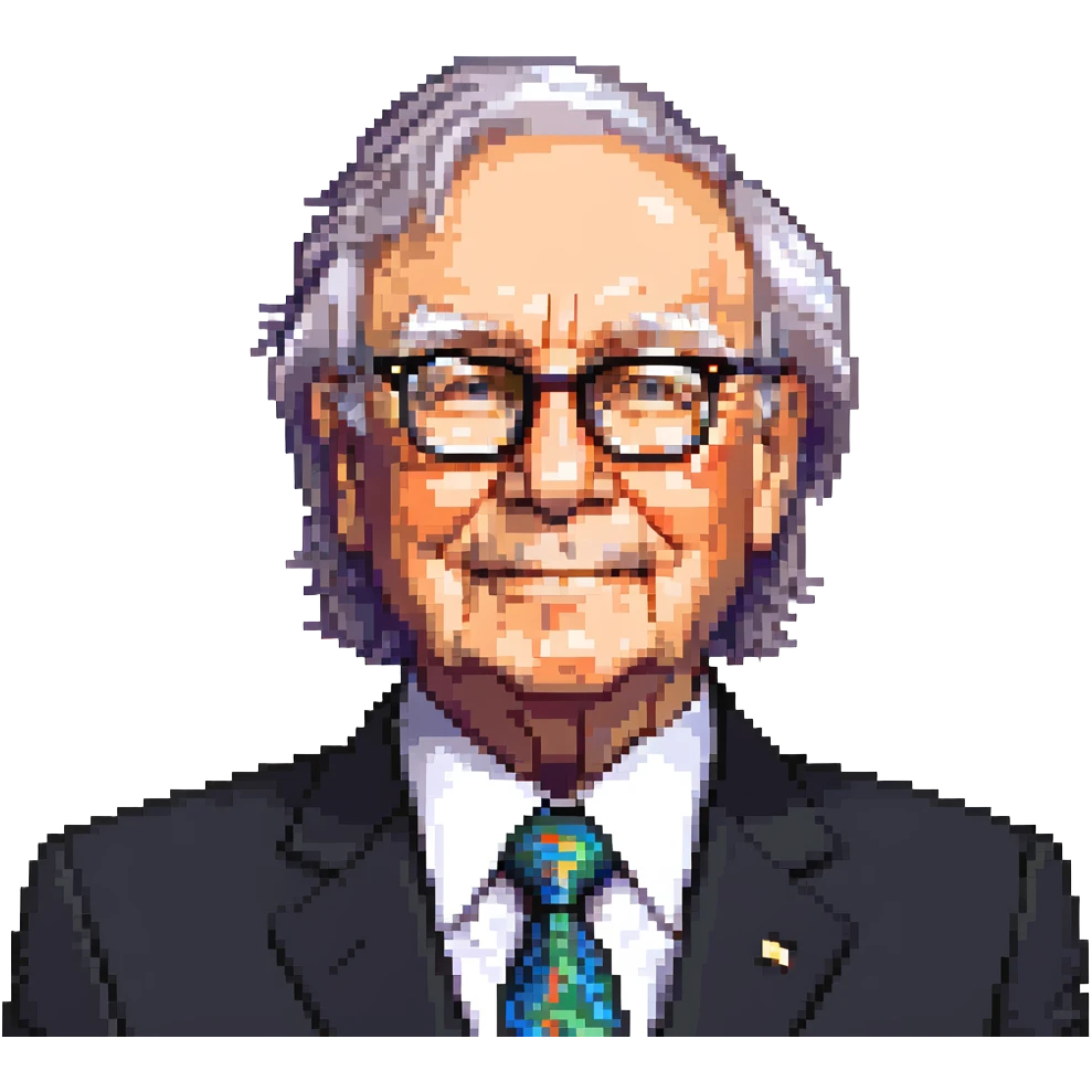 Warren Buffett wearing glasses and a suit emoji