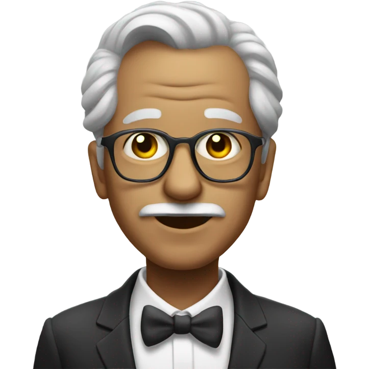 old man in formal suit spirit emoji