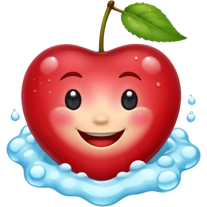 soapy bubbly smiling cherries  emoji