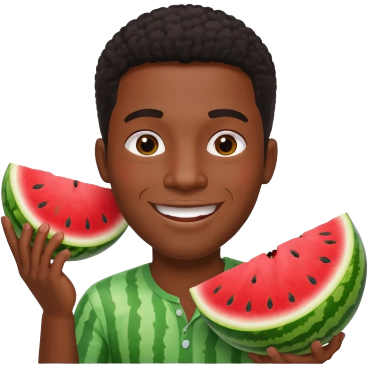Black guy with watermelon  emoji