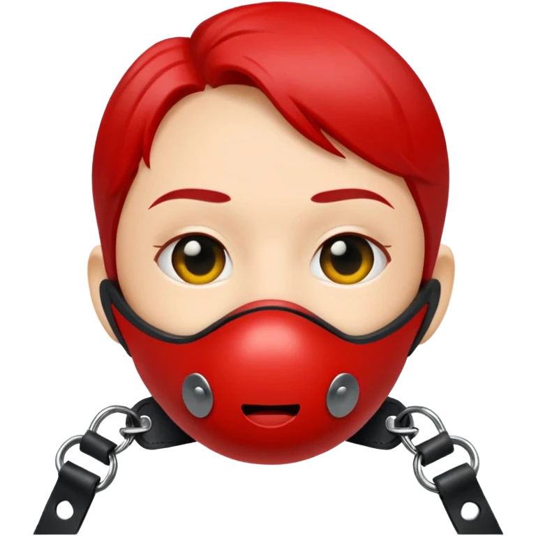 Ball Gag – red ball, black straps emoji