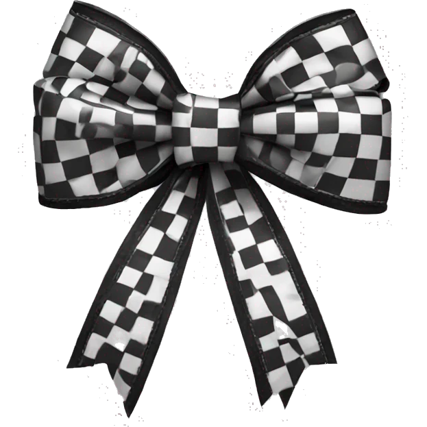 Black and white checkered bow emoji