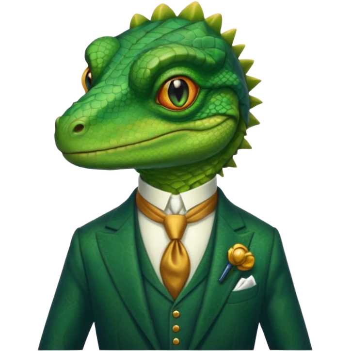 rich capitalist lizard king emoji