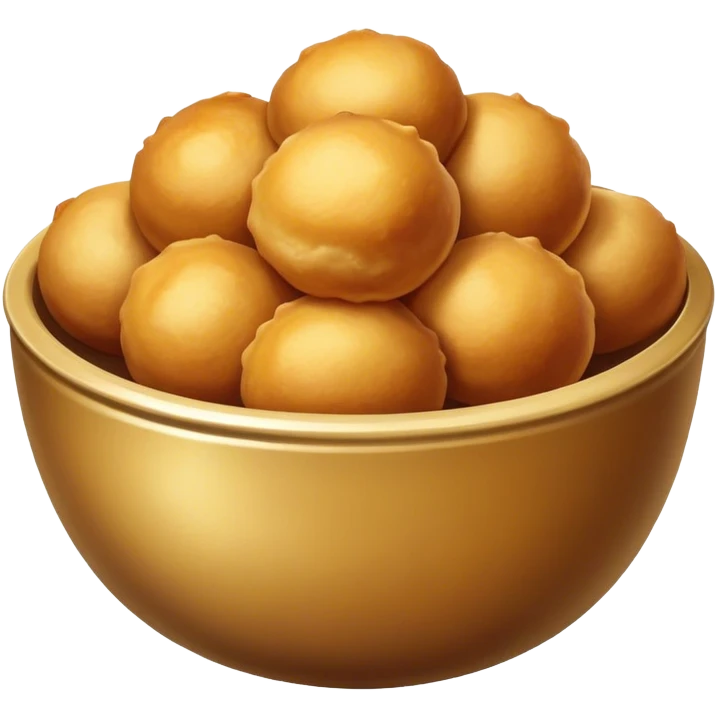 round dough fried balls in a bowl emoji