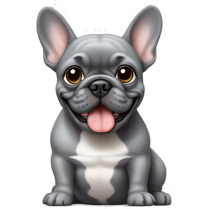 Grey French bulldog  emoji