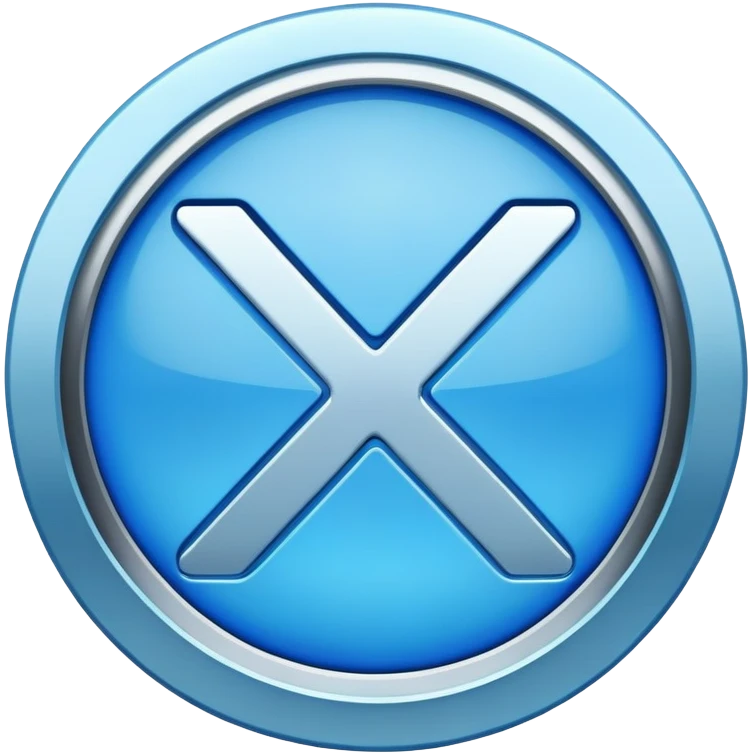 Blue X sign with round border emoji
