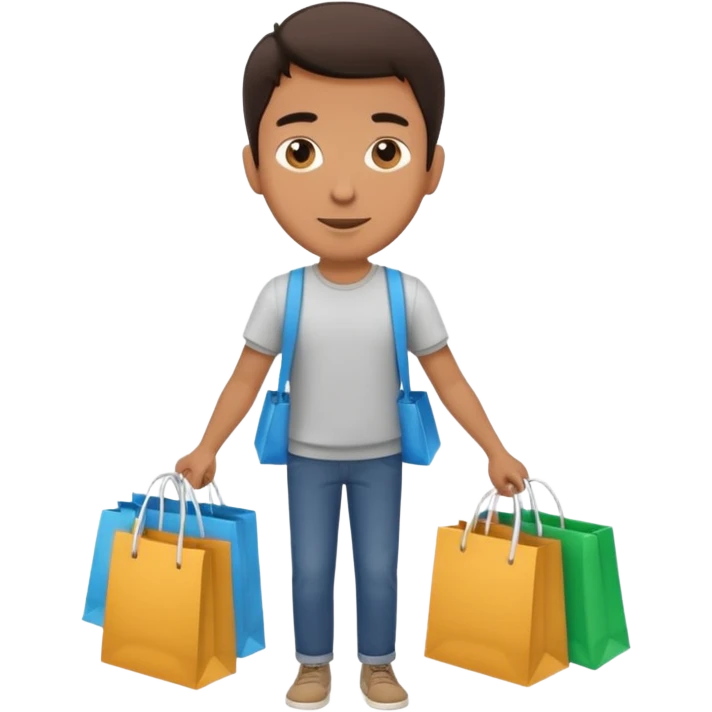 man with shopping bags emoji