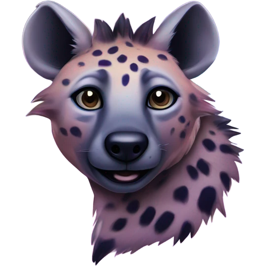 Cool powerful glowing galaxy colored hyena emoji