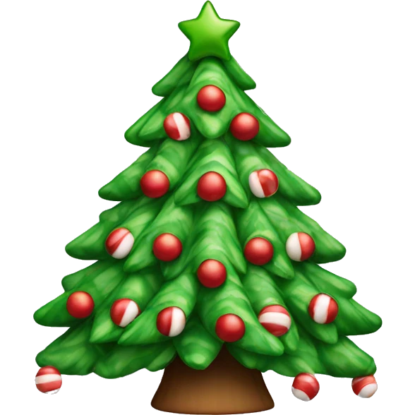 Christmas tree with peppermints emoji