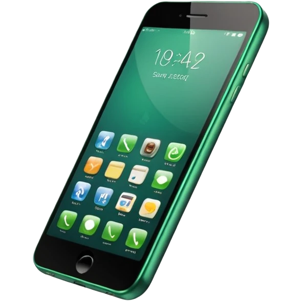 modern green mobile phone, simple, no text emoji