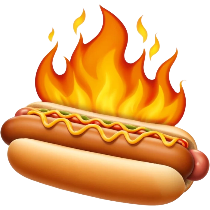 Hot dog on fire emoji