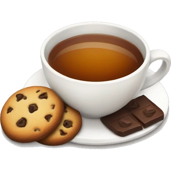 Cup of tea and chocolate chip biscuits  emoji
