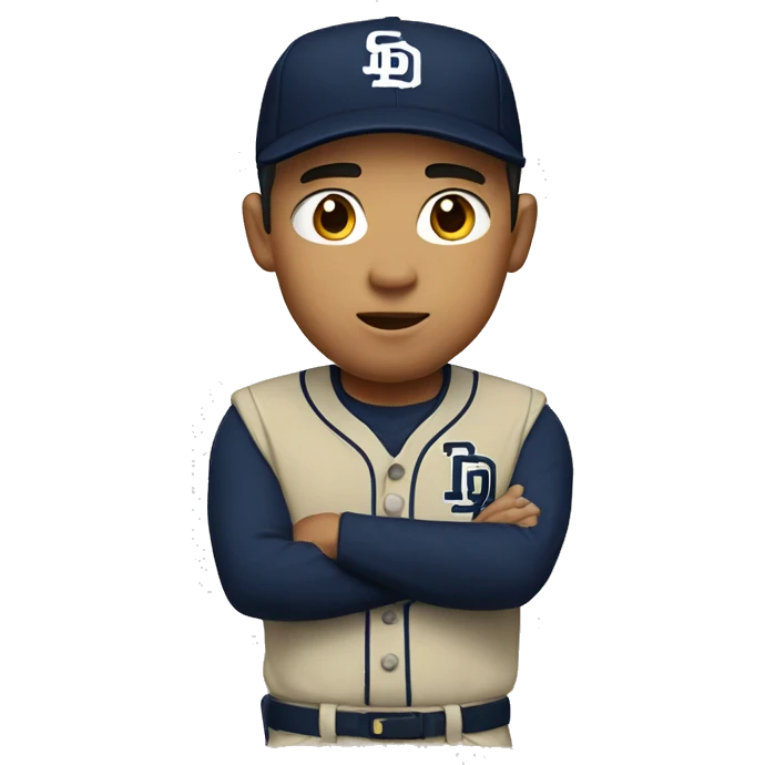 Asian man in Padres uniform emoji