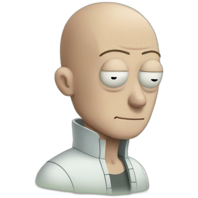 Tattooed bald man style Rick and Morty emoji