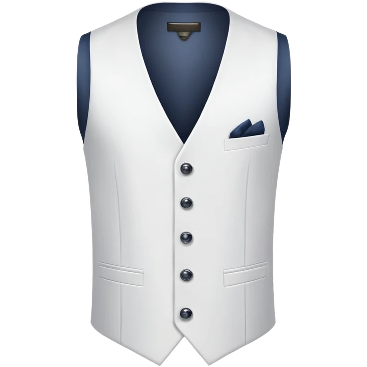 white formal vest with exactly 3 buttons, simple design emoji