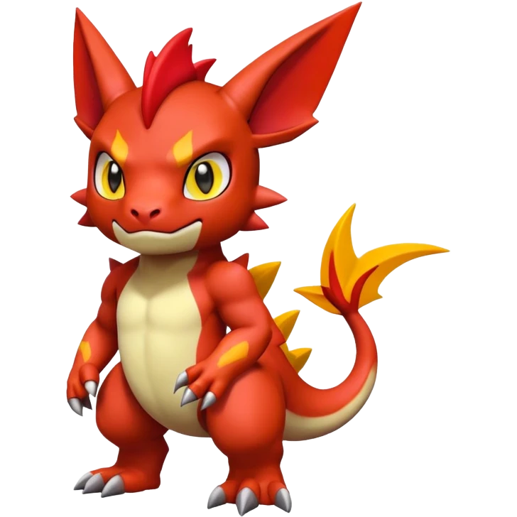Cute Chibi Digimon-Guilmon-Tyrunt-hybrid (full body) emoji