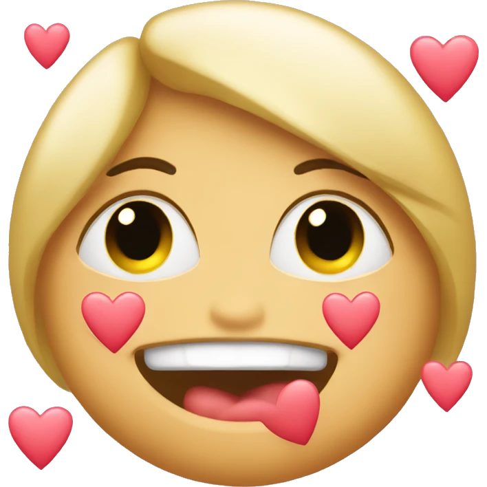 Blushing kiss emoji with hearts  emoji