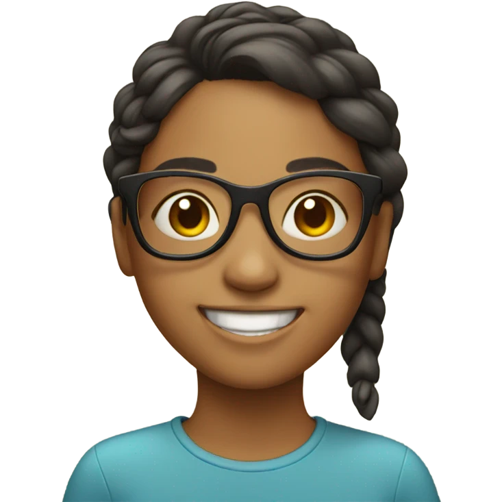 smiling girl with glasses emoji
