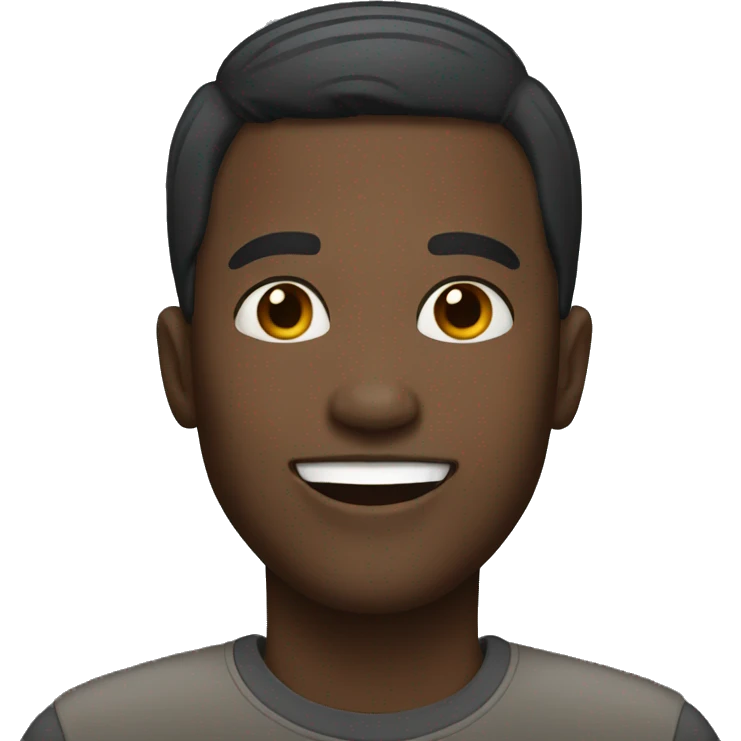 A black man with short hair smiling emoji