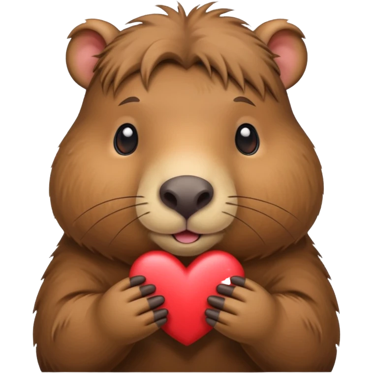 Capibara tierno con un corazón emoji