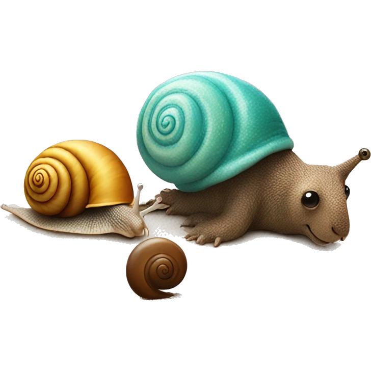 snail and bear on the beach emoji