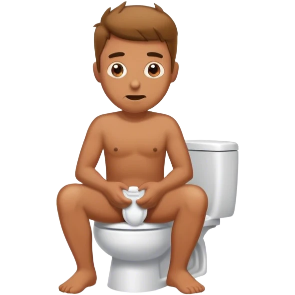 Man on toilet taking poop emoji