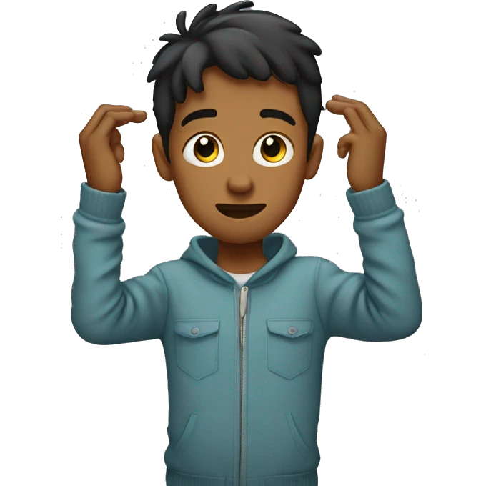 Boy making a dab emoji