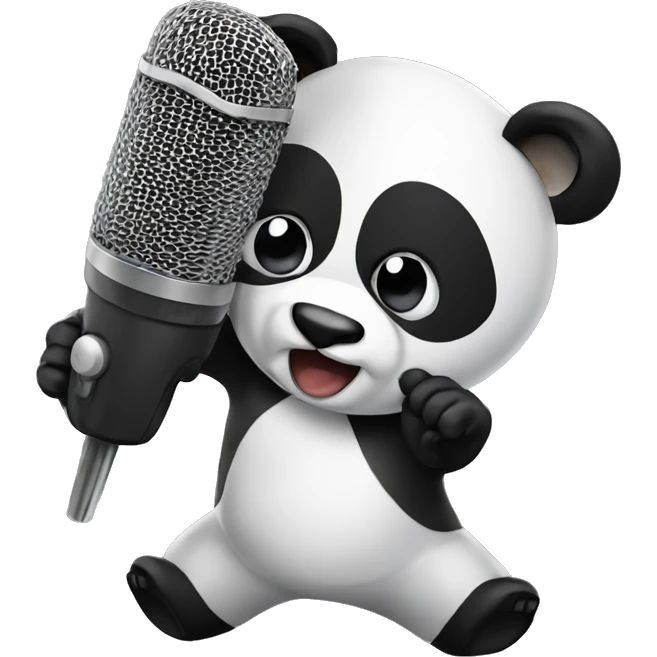 mic hitting panda emoji