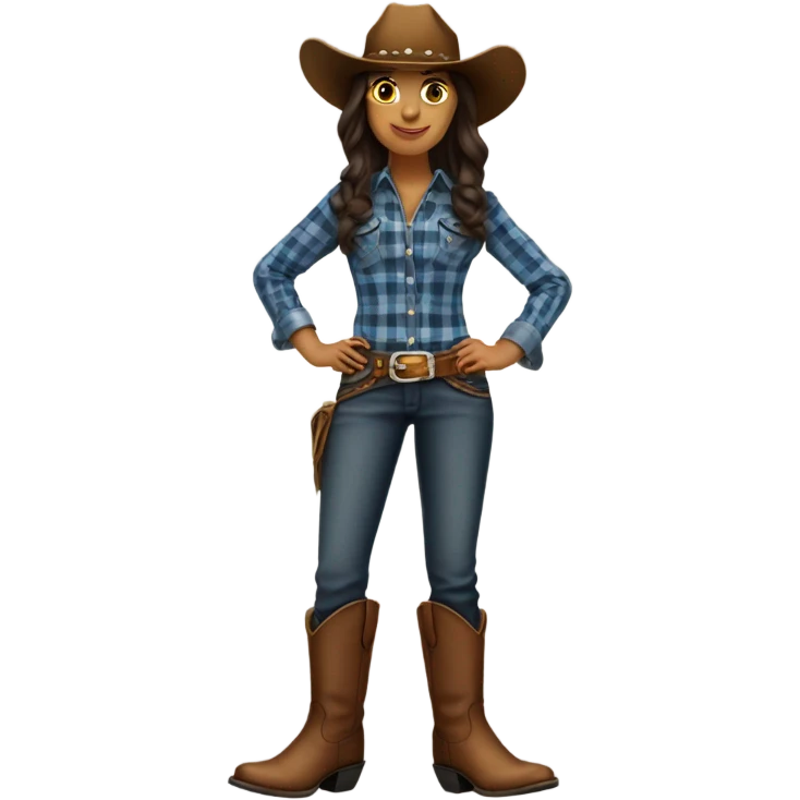 Brunette cowgirl emoji