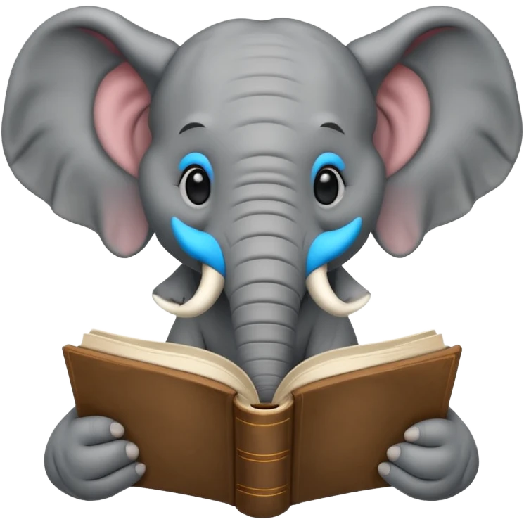 An elephant with a book emoji
