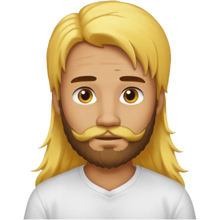 yellow long hair bearded man with white shirt emoji