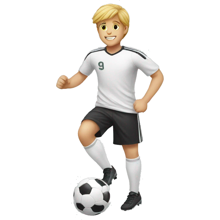 white kid playing soccer  emoji