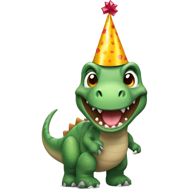 dinossaur with a birthday hat emoji