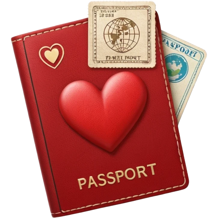 passport themed heart emoji